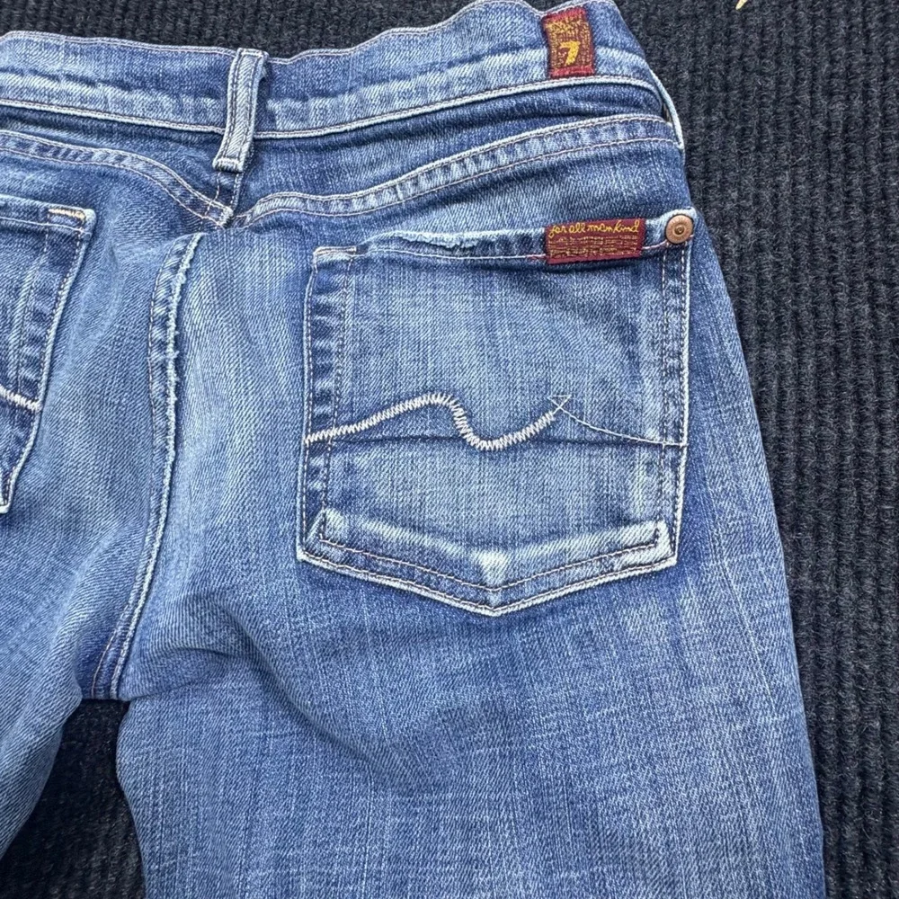 7 For All Mankind Jeans Womens 28 Blue Bootcut Medium Wash Stretch Denim - Picture 12 of 13